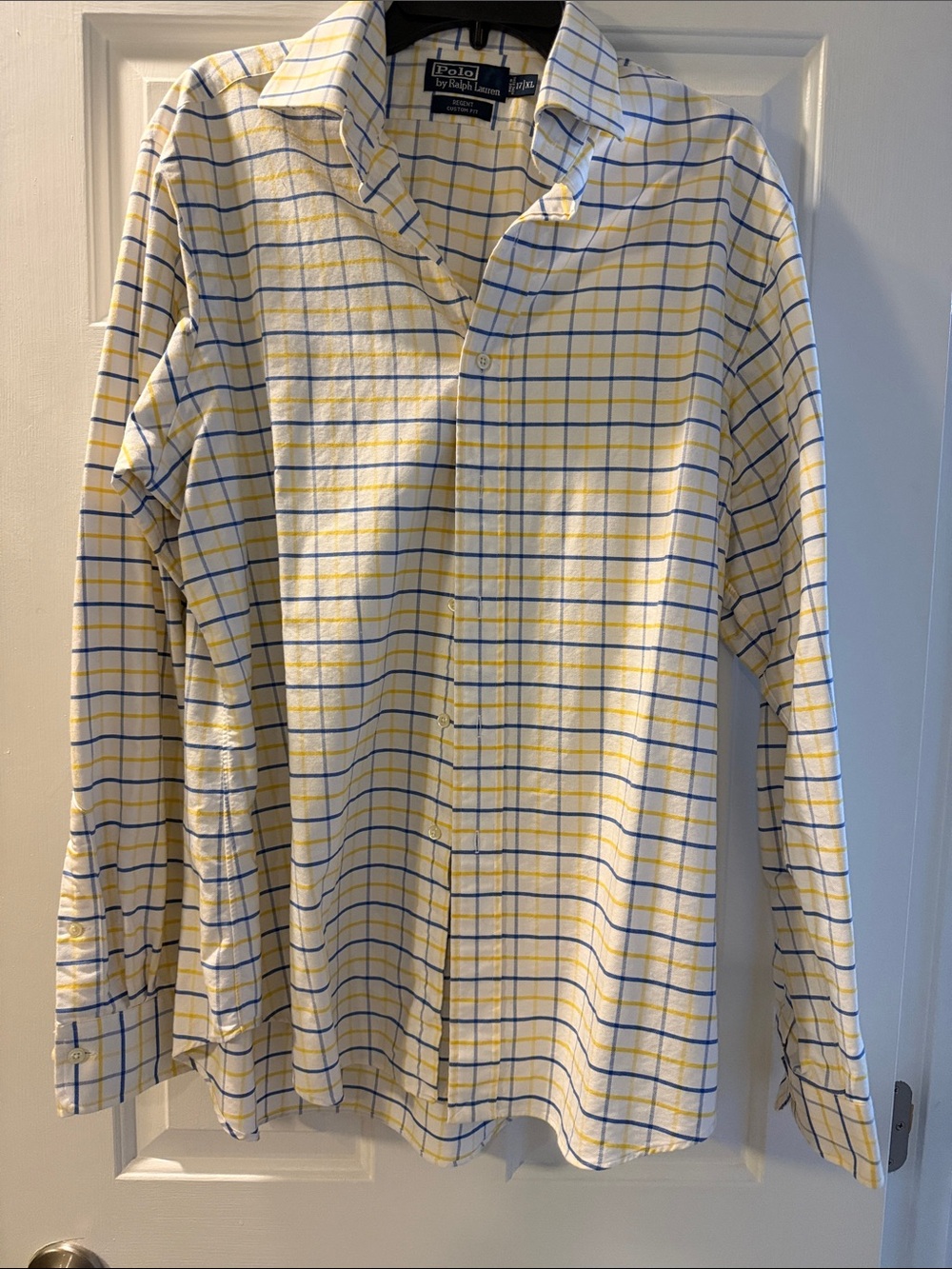 Ralph Lauren Yellow and Blue Checked Button-Down Shirt